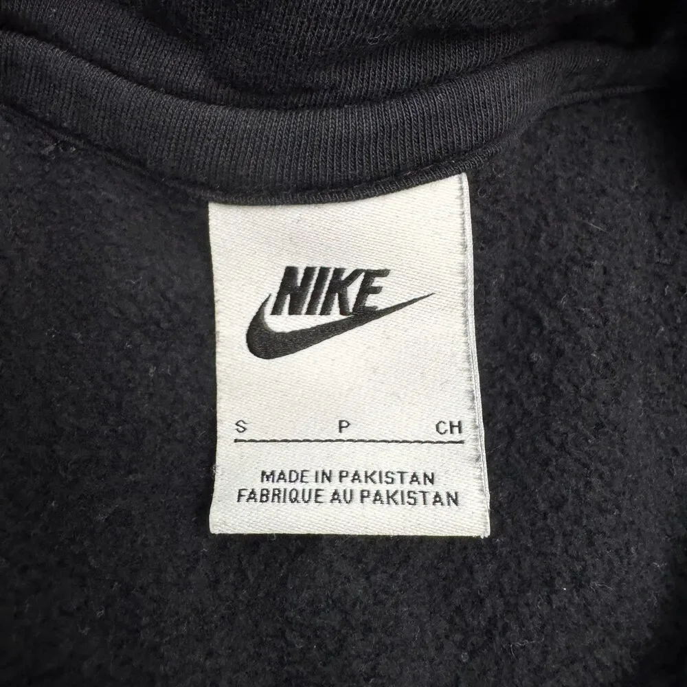Nike Hoodie Pullover Sweatshirt Mens Small Black Fleece Drawstring Activewear